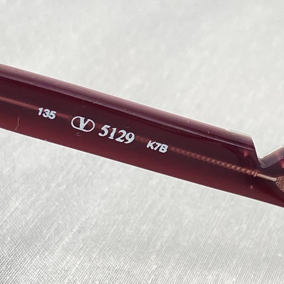 Valentino Eyeglasses Made In Italy 135 V5129 K7B Maroon Brown Gold Accents - Picture 8 of 9